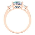 thumbnail image 4 of 2.32 ctw 3 Stone Anniversary Ring for Women | Princess Cut Blue Moissanite | Hyperallergenic Solid 14K Rose Gold, 4 of 5