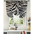 thumbnail image 2 of Animal Zebra Fur Texture Pattern Curtain for Living Room Kitchen Tie-up Short Curtains Adjustable Rod Pocket Drapes, 2 of 6