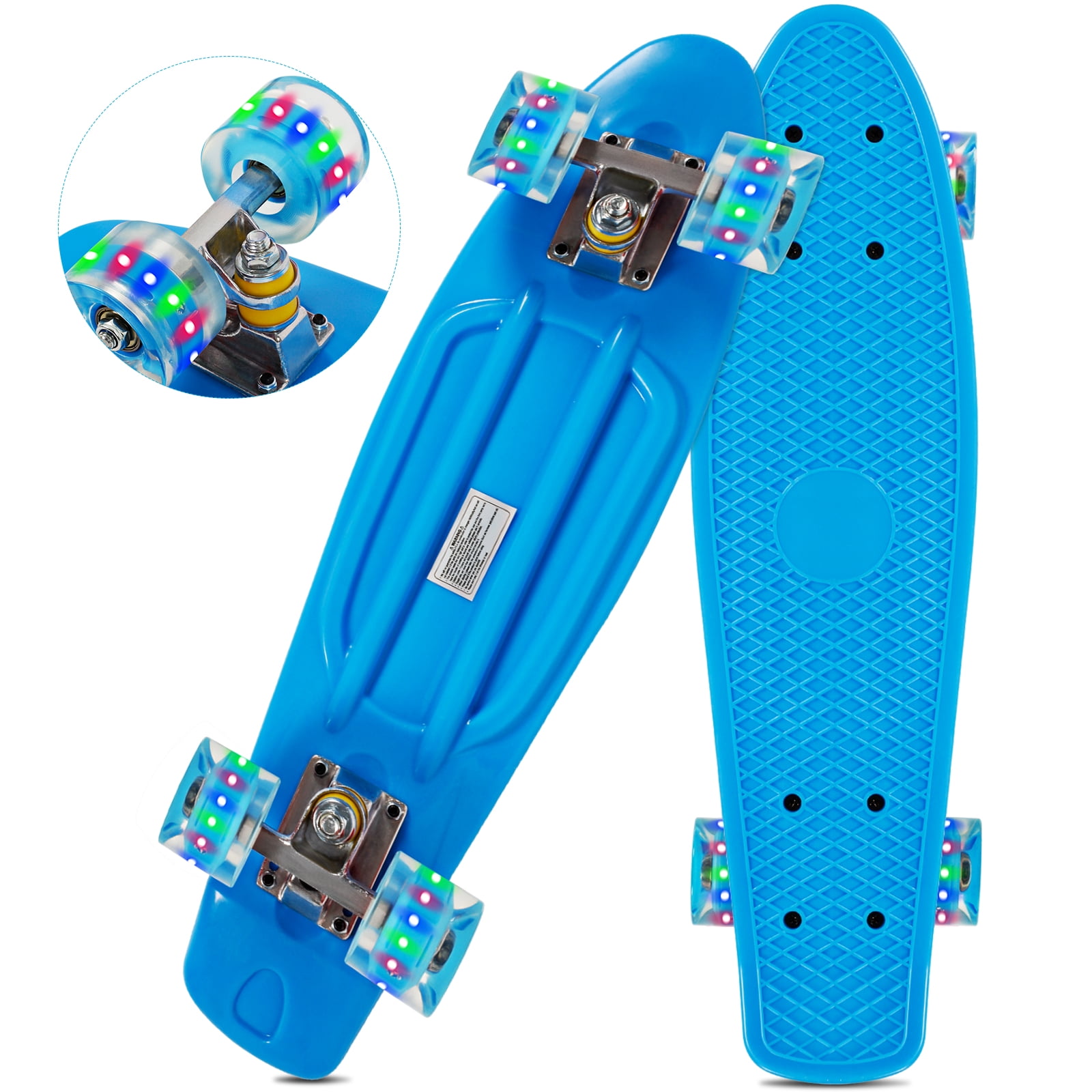 Details about   Flashing LED Skateboard Complete Street Long Board Penny Style Scooter 22'' 