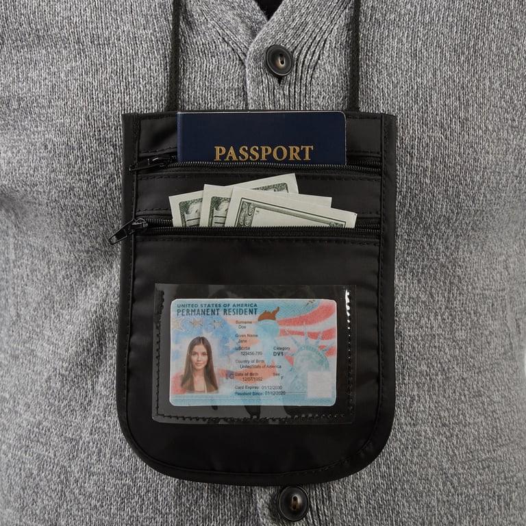 IronSeals Travel Neck Wallet – Tactical Nylon Passport Holder With Card Slots, Phone Pocket & Adjustable Lanyard-348996