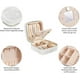 thumbnail image 2 of Joyero de viaje de terciopelo blanco - Pequeño joyero para mujer, estuche de viaje para joyas - Organizador de pendientes con espejo, 2 of 5