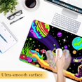thumbnail image 4 of Astronaut and Alien Trippy Desk Mat,Large Gaming Mouse Pad,Non-Slip Rubber Base Mousepad with Stitched Edges,Waterproof Mouse Mat Desk Pad for Work, Game, Office (31.5x15.7 in), 4 of 5