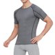 thumbnail image 2 of Blusas y camisas de manga corta y cuello redondo para hombre, blusas ajustadas de color liso con cuello redondo y mangas cortas elásticas para hombre., 2 of 4