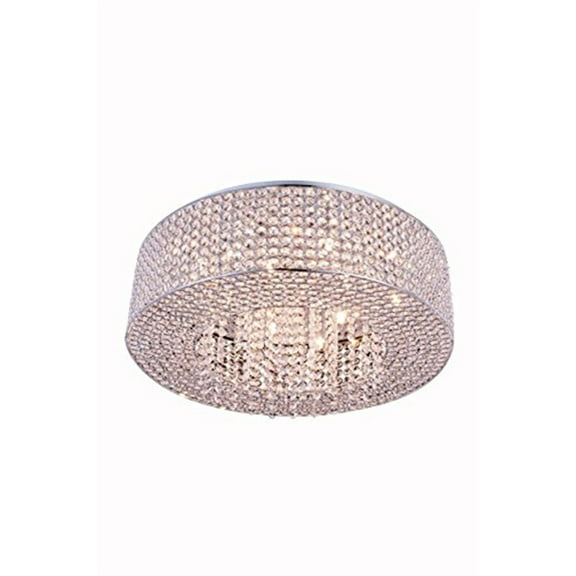 Amelie 10 light Chrome Flush Mount Clear Royal Cut Crystal