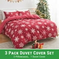 thumbnail image 6 of Gogreen Queen Duvet Cover Floral, Soft & Breathable Microfiber 3 Pieces Queen Bedding Sets, Pattern Queen Comfy Duvet Cover, with Zipper Closure (Christmas Snowflake, Queen), 6 of 8