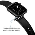 thumbnail image 4 of BANDOVA Premium Leather Band Compatible with Apple Watch 38/40/41/42mm(Series 11/10), Classic Business Replacement Strap for Women Men, Black, 4 of 7