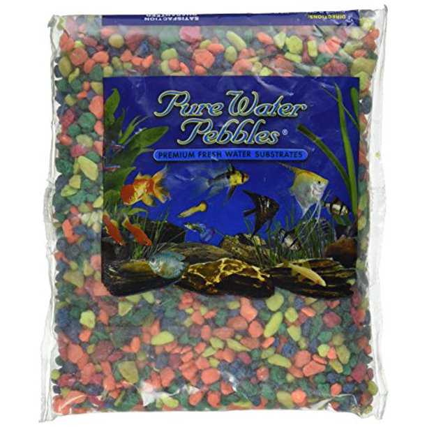 Pure Water Pebbles Aquarium Gravel 2Pound Neon Rainbow (Pack of 1)