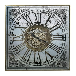 Silver And Gold Antique Style Square Wall Clock Silver And Gold Antique Style Square Wall Clock