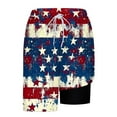 thumbnail image 4 of Jjayotai Mens George Shorts, Men's Independence Day Printed Shorts, Beach Shorts Lined Shorts with Compression Liner Pocket Elastic Waist Drawstring, 4 of 6