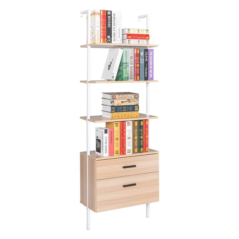 Kepooman Vintage 2-Tier Bookshelf Organizer, Modern Narrow Book Shelf with Cross Fixing Frame on the Back, Vintage Black Kepooman Vintage 2-Tier Bookshelf Organizer, Modern Narrow Book Shelf with Cross Fixing Frame on the Back, Vintage Black