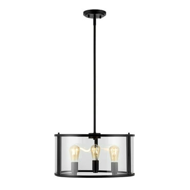 SAFAVIEH Manlen 3-Light LED Clear Metal Pendant Light with Shade