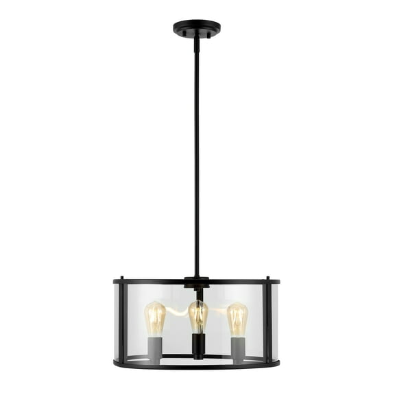 SAFAVIEH Manlen 3-Light LED Clear Metal Pendant Light with Shade