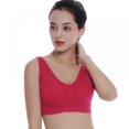 thumbnail image 3 of Women Plus Size Wireless Padded Sports Bra Yoga Cami Push Up Vest Support Top, 3 of 4