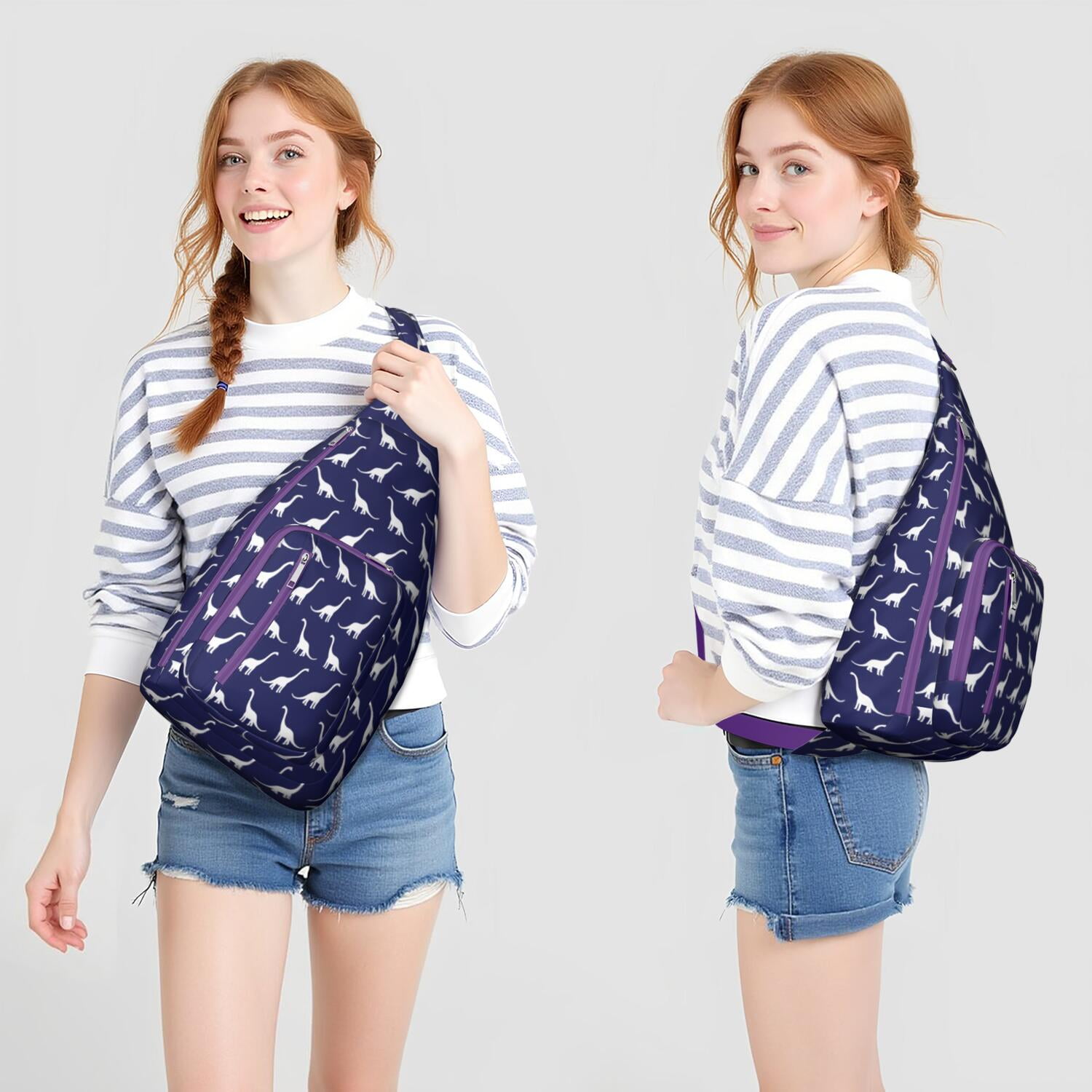 Dino Print Chest Bag&nbsp;- Tactical Shoulder Sling for Outdoor (Durable & Water-Resistant)