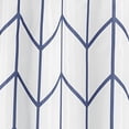 thumbnail image 4 of Polyester Fabric Modern Geometric Herringbone Print Shower Curtain with Reinforced Buttonholes for Master and Guest Bathroom - Machine Washable & Water Resistant - 72" x 72" - Navy Blue/White, 4 of 5