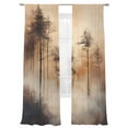 thumbnail image 7 of Brown Forest Sheer Curtains 96 Inch Length 2 Panels Set, Vintage Tree Farmhouse Voile Window Treatment Semi Sheer Long Curtains Drapes for Bedroom/Living Room/Kitchen 52"x96"x2, 7 of 7