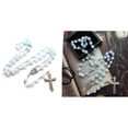thumbnail image 2 of Meditation Gift Blue Jades Bead Cross Rosary Necklaces Bead Hangable Pendant for Women Men Praying Supplies, 2 of 4
