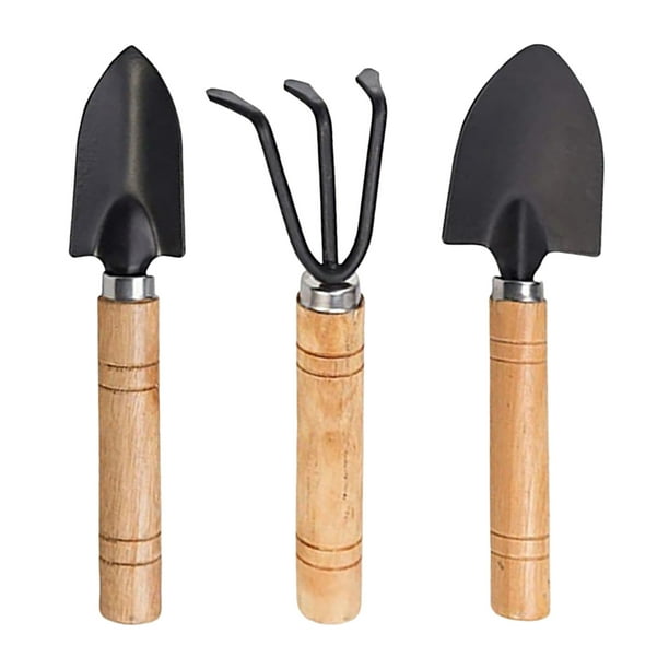 3PCS Herramientas de Jardinería de Acero Inoxidable - Mini Pala y Rastrillo - Set para el Cuidado de Plantas Suculentas