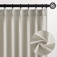 thumbnail image 4 of Jainmy Pinch Pleated Linen Curtains, Boho Light Filtering Living Room Bedroom Curtain,Window Treatments with Hook,Oatmeal, 40x94 inch, 2 Panels, 4 of 11
