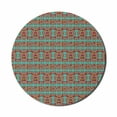 thumbnail image 1 of Tribal Mouse Pad for Computers, Repetitive Ethnic Abstract Pattern Art Illustration, Round Non-Slip Thick Rubber Modern Gaming Mousepad, 8" Round, Seafoam Magenta, by Ambesonne, 1 of 2
