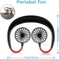thumbnail image 5 of Tagital Portable Hands-free Neck Fan with 3 Speed Control and 360 Degree Rotation, Personal Cooling Fan for Camping, Traveling, Amusement Parks, Concerts, Sports and Other Outdoor, Indoor Activities, 5 of 6