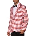 thumbnail image 4 of Lars Amadeus Men's Checked Blazer Slim Fit Casual Lightweight Plaid Sports Coat, 4 of 5