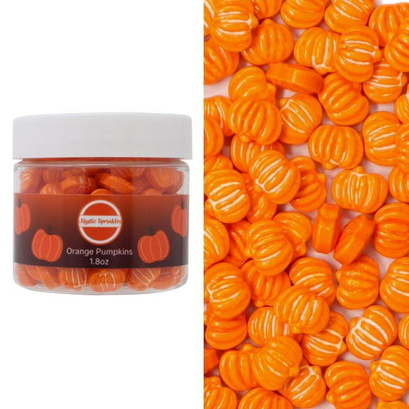 Mystic Sprinkles Candy Shapes Orange Pumpkins 1.8oz
