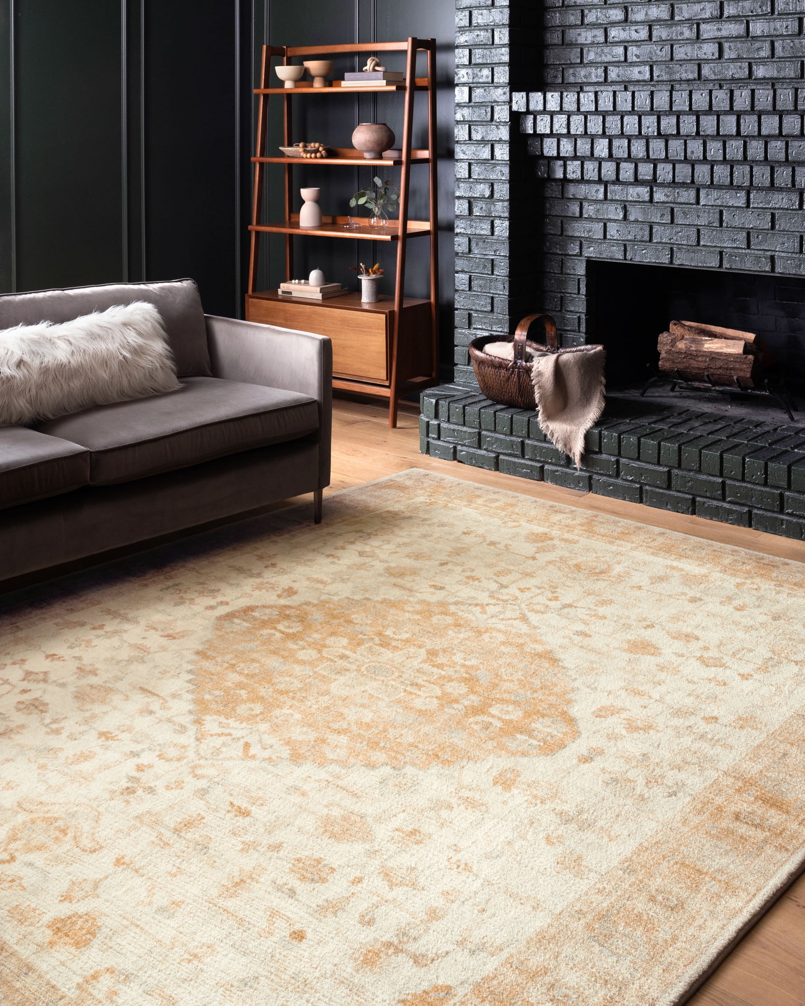 Loloi Rosette Ivory / Terracotta 3'-3" x 5'-3" Accent Rug