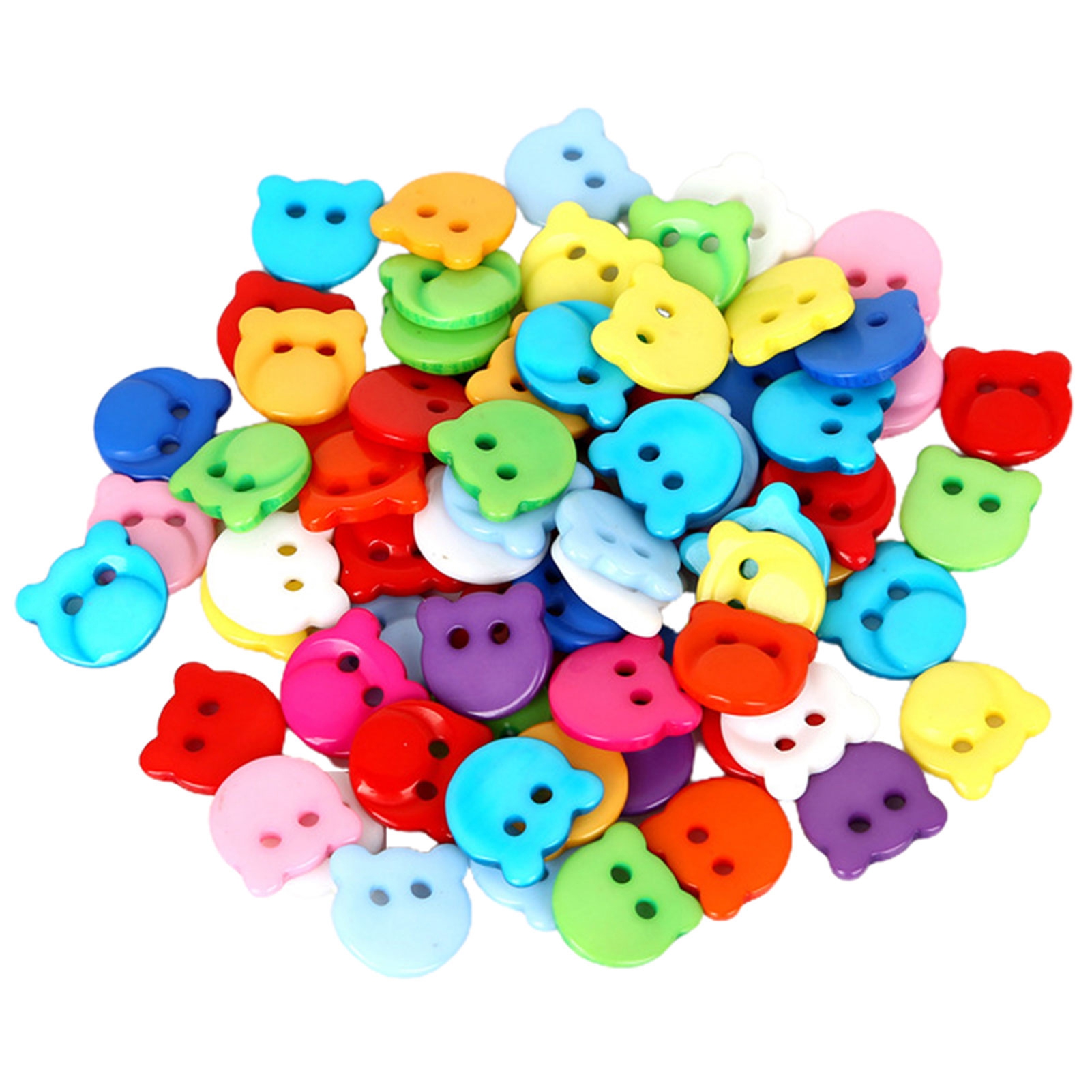 XINHUADSH Sewing Buttons Space-saving 50Pcs/Bag Plastic Cute DIY Buttons  DIY Attractive for Kids 