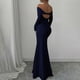 thumbnail image 4 of Women's Long Sleeve Off The Shoulder Bodycon Dress Elegant Maxi Dress Cocktail Prom Dresses White XXL, 4 of 4