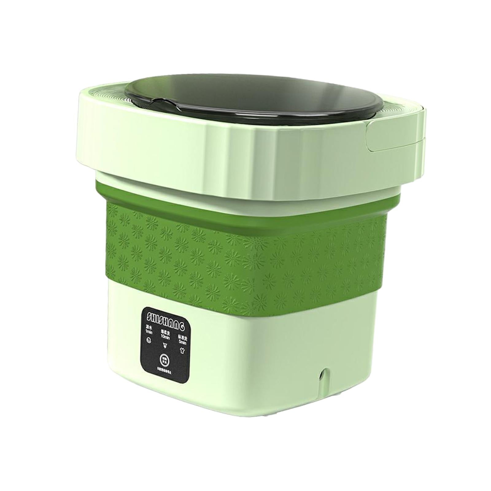 Socks Washing Machine Mini Washing Machine Washer Travel Dormitory Automatic Portable Washing Machine 6L Capacity Folding Portable Washers green