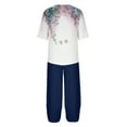 thumbnail image 5 of Gyedtr Women's Capris Pajama Sets Plus Size Sleepwear Top with Capris Pants 2 Piece Loungewear Set S-4XL Floral Linen Set, 5 of 5