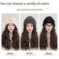 thumbnail image 3 of Gorro con peluca para mujer, de pelo largo desmontable, para otoño e invierno, tejido de lana, con cubierta completa para la cabeza, gorro con peluca, gorro para el frío, 3 of 5