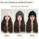 thumbnail image 3 of Gorro con peluca para mujer, de pelo largo desmontable, para otoño e invierno, tejido de lana, con cubierta completa para la cabeza, gorro con peluca, gorro para el frío, 3 of 5
