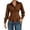 Brown, variant on Womens Blouses Casual Fashion Button Down Collared Long Sleeve Fitted Peplum Tops Elegant Ruffle Pleated Slim Work Dressy Shirt Black XXL