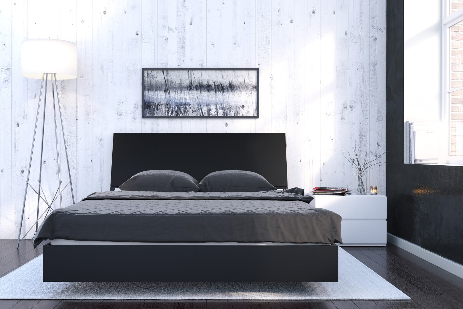 Orca 3 Piece Queen Size Bedroom Set, Black & White Walmart Canada