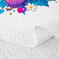 thumbnail image 5 of Manfei Rainbow Love Heart Twin Quilt Set, Butterfly Groovy Flower Twin Coverlet Set, White Blue, 2 Pieces, 1 Bedspread and 1 Pillowcase, 5 of 7