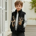 thumbnail image 6 of Xoenoiee Deer Print Toddler Boys' Polar Fleece Vest, Stand Collar Sleeveless Zipper Jacket for Warm Winter Outerwear, Size 5-6 Years, 6 of 7