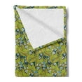 thumbnail image 2 of Floral Soft Flannel Fleece Blanket, Mother Nature Pansy Blooms Field with Large Leaves Jungle Growth Theme Illustration, Cozy Plush for Indoor and Outdoor Use, 60" x 80", Multicolor, by Ambesonne, 2 of 5