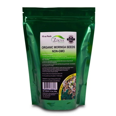 Moringa Seeds Organic Non-GMO 10 oz Pack In Resealable