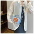 thumbnail image 4 of Bolso Bandolera Azul con Forma de Calabaza para Halloween | Material: Pu | 20,5 X 12 X 7 Cm | Ligero | Interior Compacto | Correa Ajustable, 4 of 6