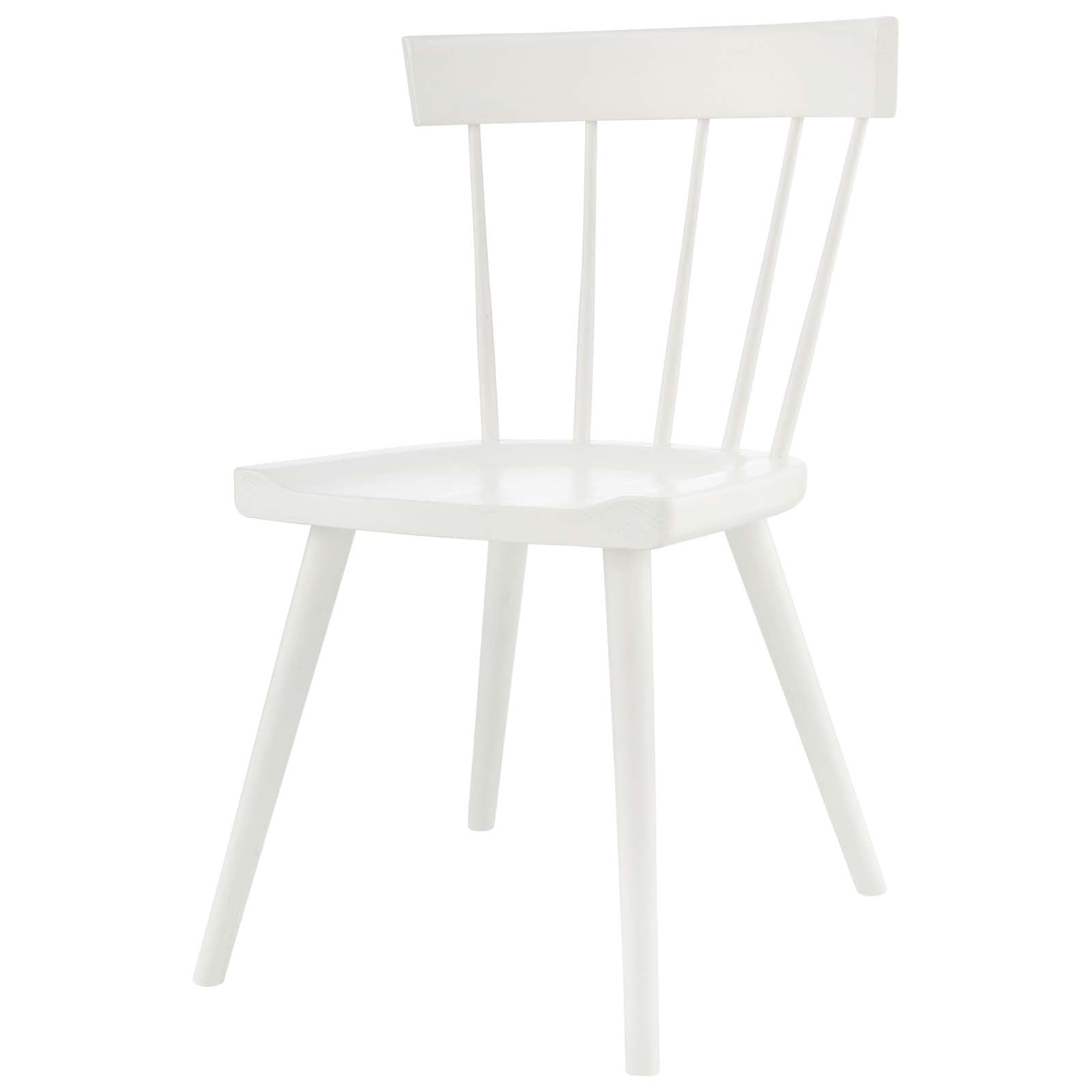 Modern Farmhouse White Elm Wood Slat Side Chair