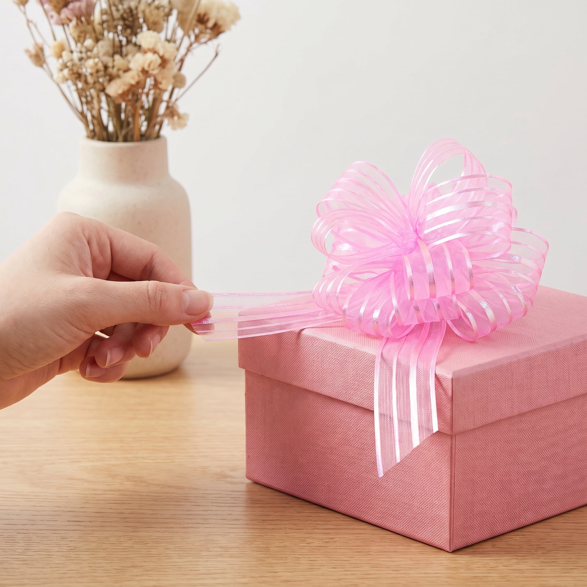 Unique Bargains Crush-Resistant Ribbon Bow for Birthday and Special Occasions Pink