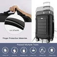 thumbnail image 3 of SHOWKOO Luggage Sets Expandable PC+ABS Durable Suitcase Double Wheels TSA Lock Black 3pcs­, 3 of 5