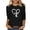 Black, variant on Women's Loose Casual T-Shirt 3/4 Sleeve Round Neck Blouse Easter Cross Print Fashion Top Relaxed Spring Summer Vacation Tee, White S