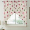 thumbnail image 2 of Valentine's Day Swag Valances for Windows, Kitchen Window Curtains Over Sink, Spring Roses Romantic Pink Bows Vintage Window Treatment Curtains for Living Room/Bedroom Curtains 2 Panel Sets 36"x45", 2 of 8