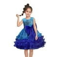 thumbnail image 2 of Penkiiy Toddler Girls Solid Color Net Yarn Hollow Out Lace Sequins Bowknot Birthday Party Flowers Gown Kids Dresses Dresses for Toddler Girls 6 Years Blue On Sale, 2 of 9