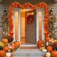 thumbnail image 5 of 68.9 Inch Thanksgiving Decor Hanging Garland,Flexible Bendable Artificial Autumn Maple Leaves for Patio Porch Party, 5 of 6