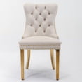 thumbnail image 5 of Glavbiku Modern High End Velvet Dining Chair Set of 2,Dining Room Rivets Chairs with Gold Legs,Beige, 5 of 12