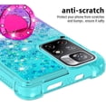 thumbnail image 4 of Clear Case for Xiaomi Redmi Note 11 Pro with Ring Kickstand, Bling Gradient Quicksand Glitter Flowing Liquid Floating Case Cover for Xiaomi Redmi Note 11 Pro/Note Pro+      Bluish Violet, 4 of 7